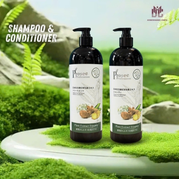 Cặp Dầu gội xả Prosee PS13/PC13 Dưỡng sinh Gừng 1000ml – Dưỡng tóc khỏe, mềm mượt